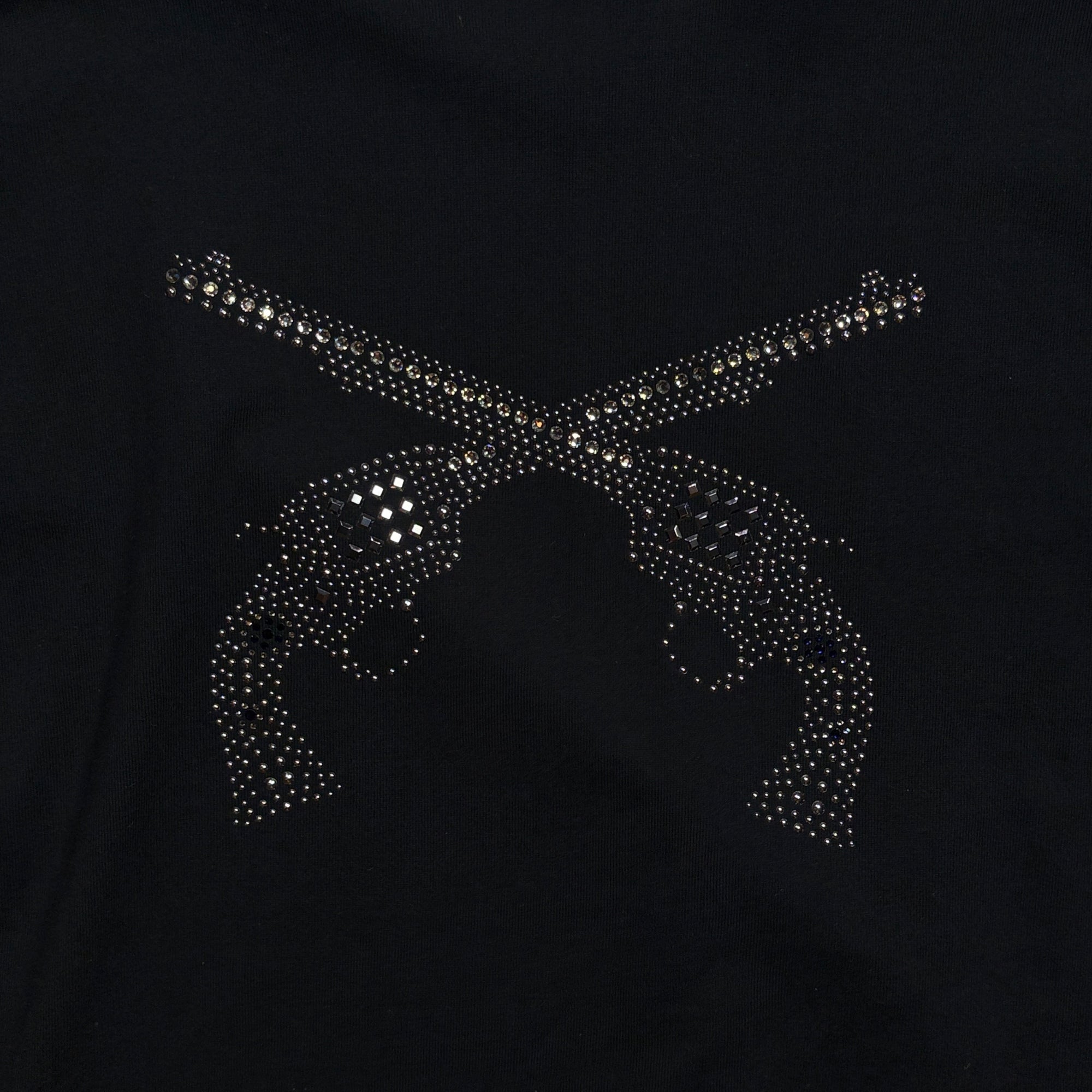画像をギャラリービューアに読み込む, ARCHIVE METAL CRYSTAL CROSSGUN T-SHIRT / BLACK