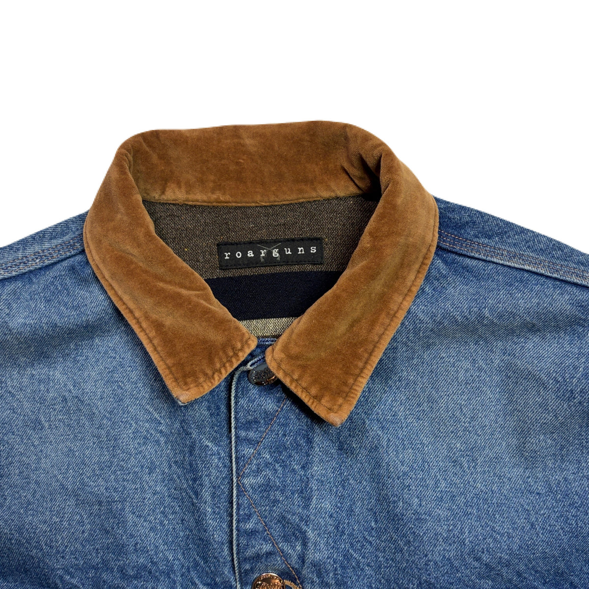 VINTAGE WASH DENIM JACKET SWAROVSKI / BLUE