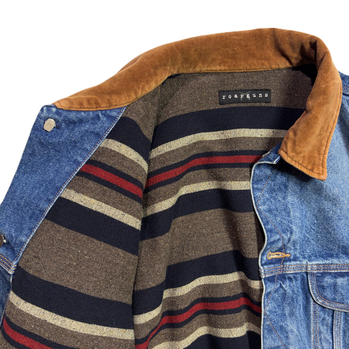 VINTAGE WASH DENIM JACKET SWAROVSKI / BLUE