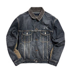 VINTAGE WASH DENIM JACKET SWAROVSKI / BLACK