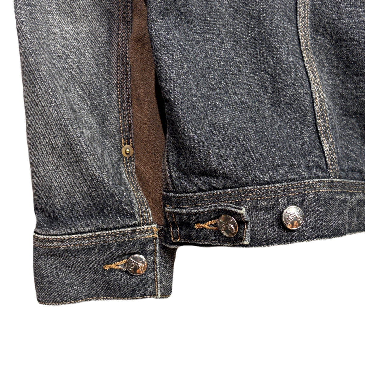 VINTAGE WASH DENIM JACKET SWAROVSKI / BLACK