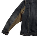 VINTAGE WASH DENIM JACKET SWAROVSKI / BLACK