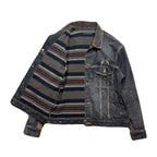 VINTAGE WASH DENIM JACKET SWAROVSKI / BLACK