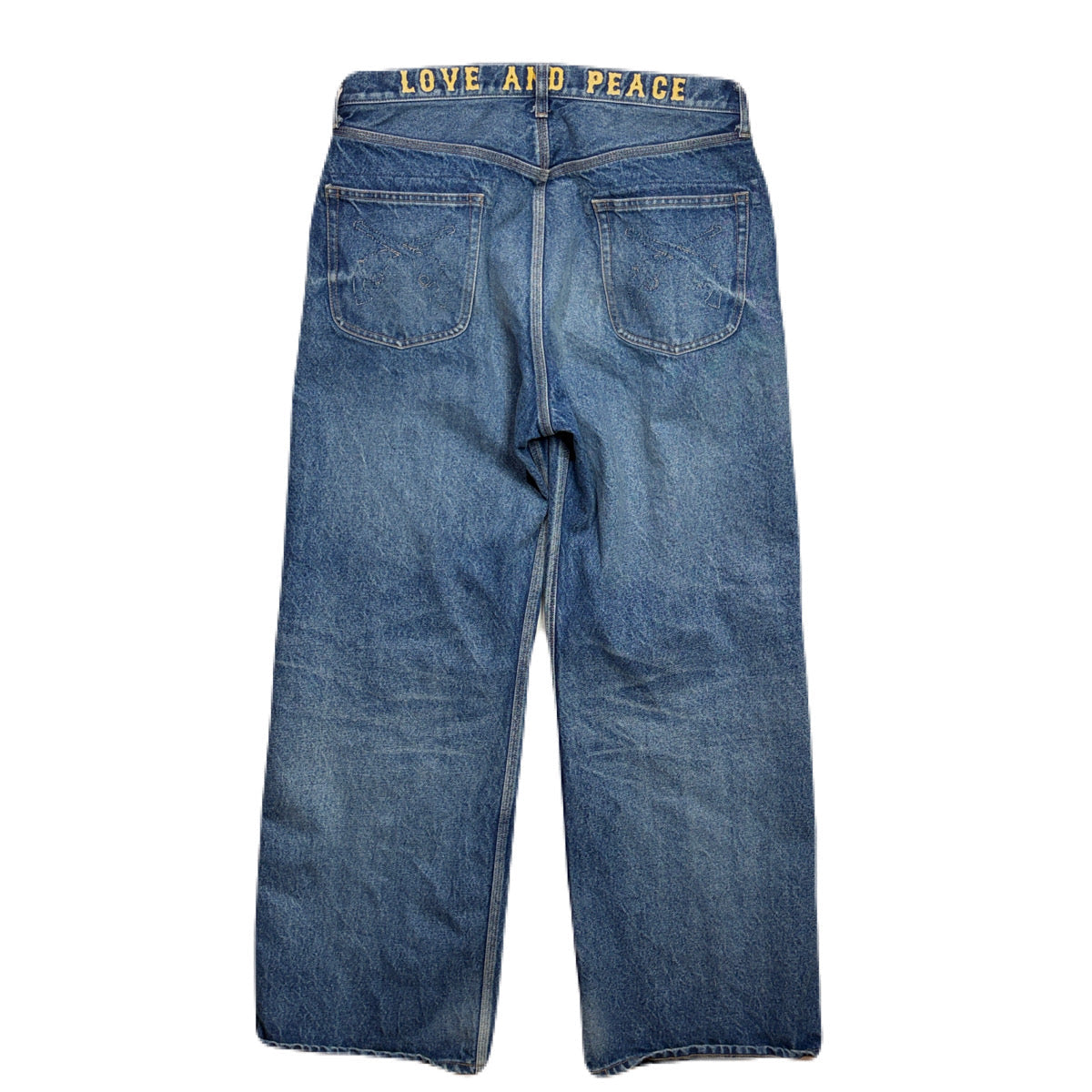 VINTAGE WASH DENIM WIDE PANTS / BLUE