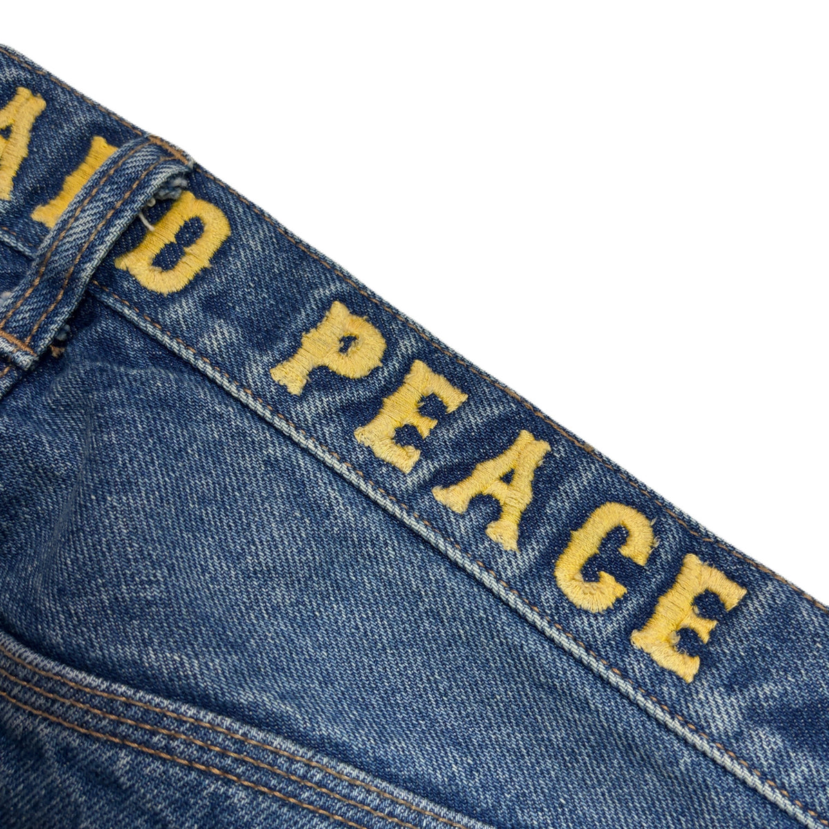 VINTAGE WASH DENIM WIDE PANTS / BLUE