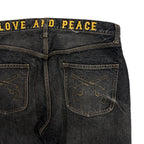VINTAGE WASH DENIM WIDE PANTS / BLACK