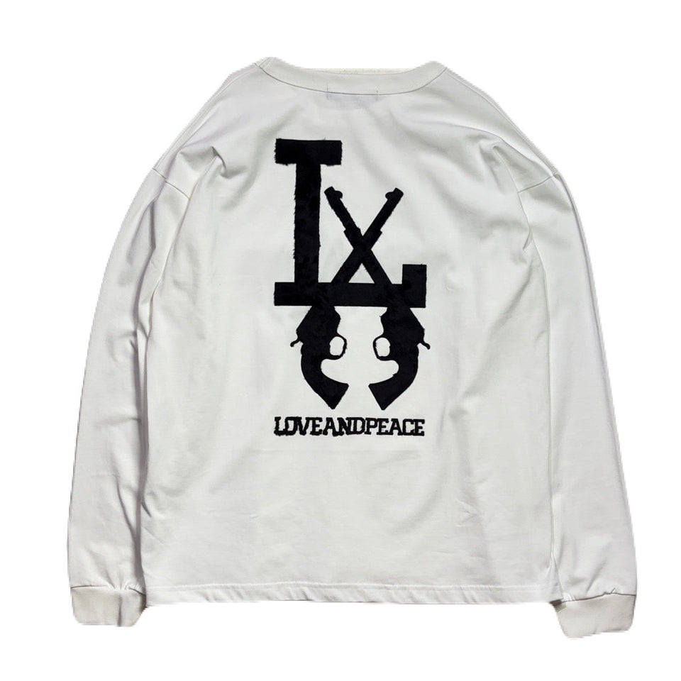 Load image into Gallery viewer, LA FUR PRINT L/S T-SHIRT / WHITE*BLACK