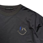 WOOL JERSEY SMILE SWAROVSKI T-SHIRT / GRAY