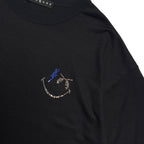 WOOL JERSEY SMILE SWAROVSKI T-SHIRT / BLACK