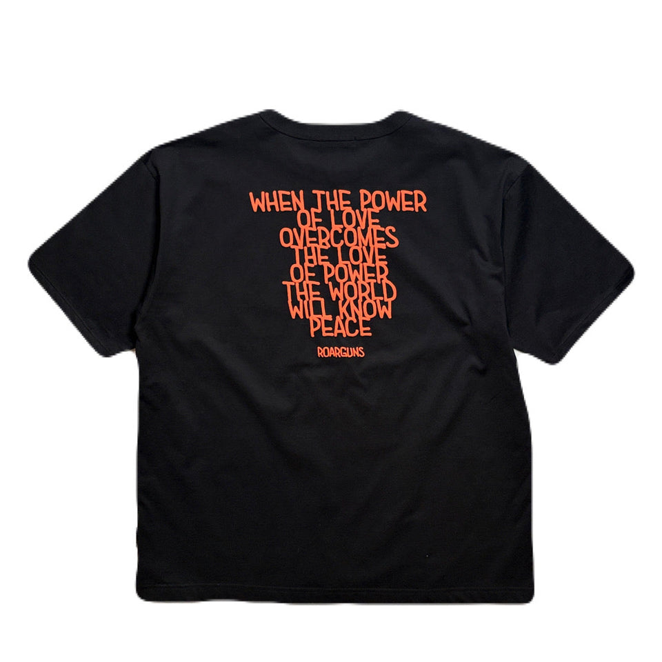 将图片加载到图库查看器，ORGANIC COTTON MESSAGE T-SHIRT / BLACK
