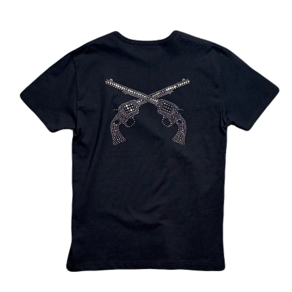 ARCHIVE METAL CRYSTAL CROSSGUN T-SHIRT / BLACK
