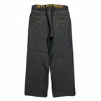 RIGID DENIM WIDE PANTS / BLACK
