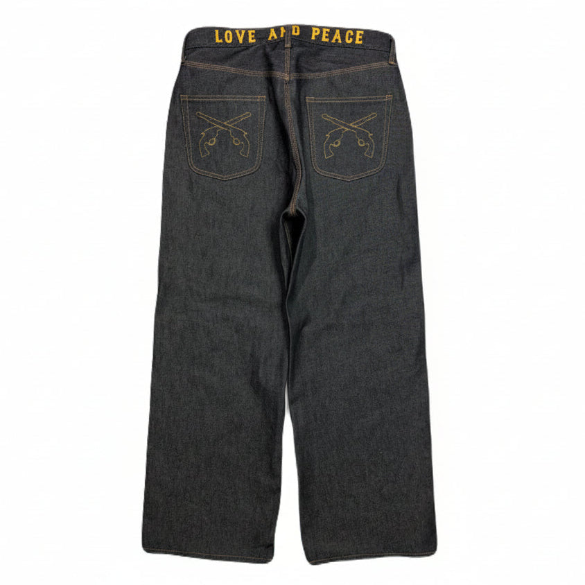 画像をギャラリービューアに読み込む, RIGID DENIM WIDE PANTS / BLACK