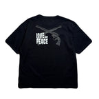 ORGANIC COTTON FLOCK CRACK PRINT T-SHIRT / BLACK