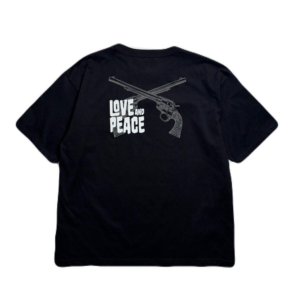 Load image into Gallery viewer, ORGANIC COTTON FLOCK CRACK PRINT T-SHIRT / BLACK