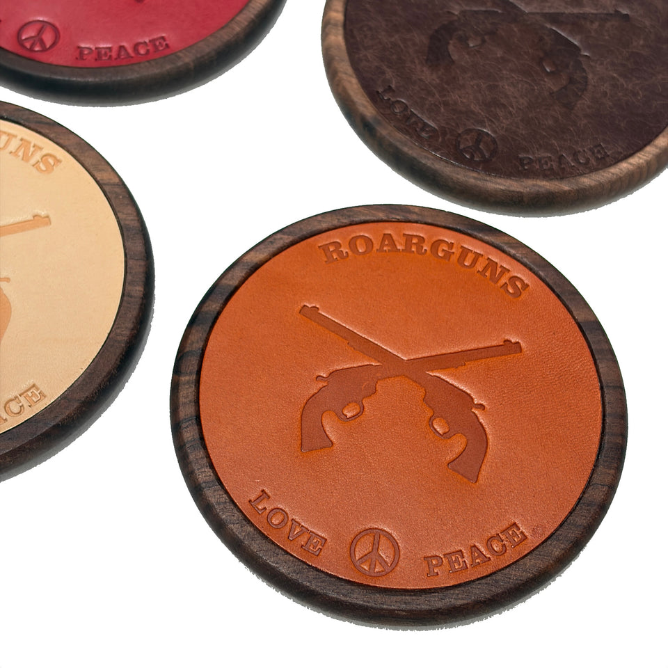 画像をギャラリービューアに読み込む, CROSSGUN LEATHER COASTER SET