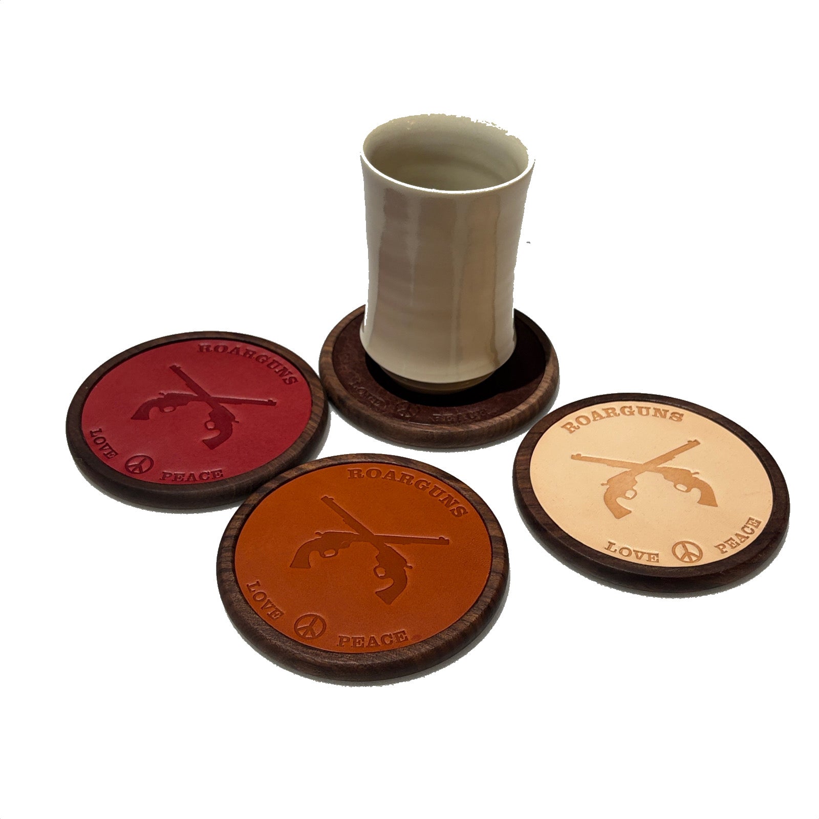 画像をギャラリービューアに読み込む, CROSSGUN LEATHER COASTER SET