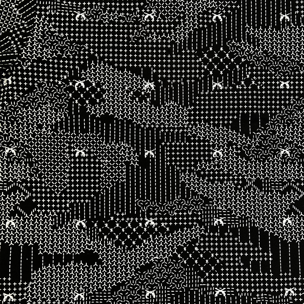 x FDMTL "Sashiko" CAMO PRINT T-SHIRT / BLACK