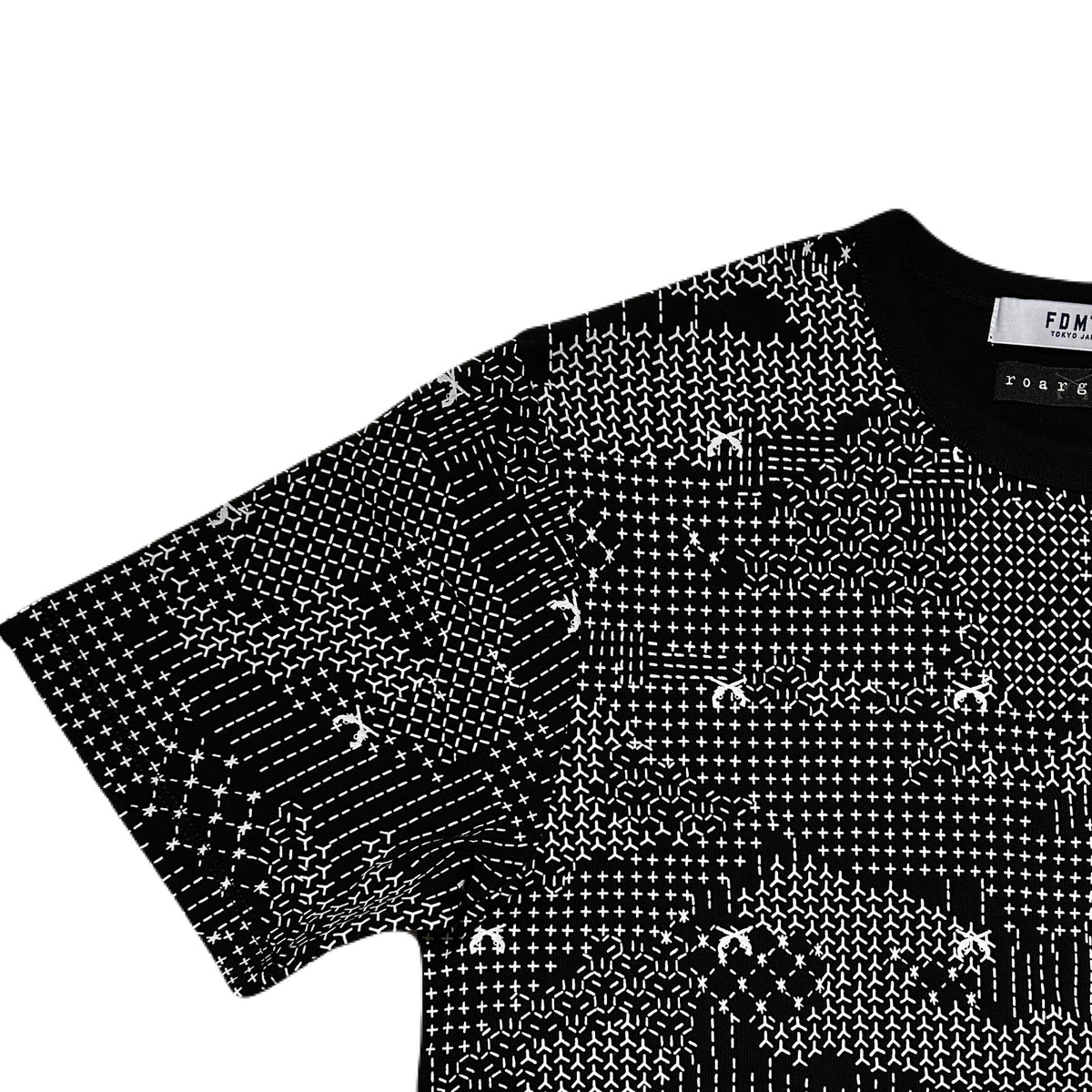 x FDMTL "Sashiko" CAMO PRINT T-SHIRT / BLACK