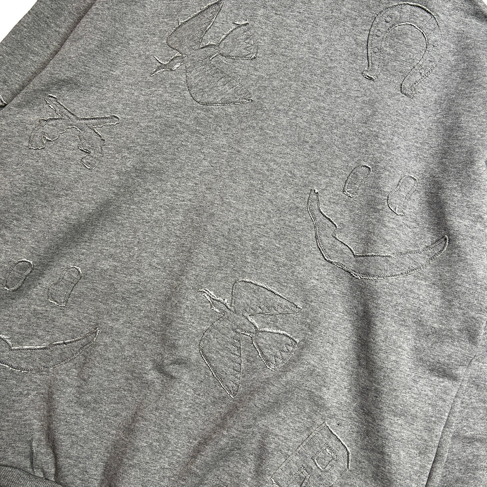画像をギャラリービューアに読み込む, MIX EMBROIDERY PATCH HOODIE / GRAY