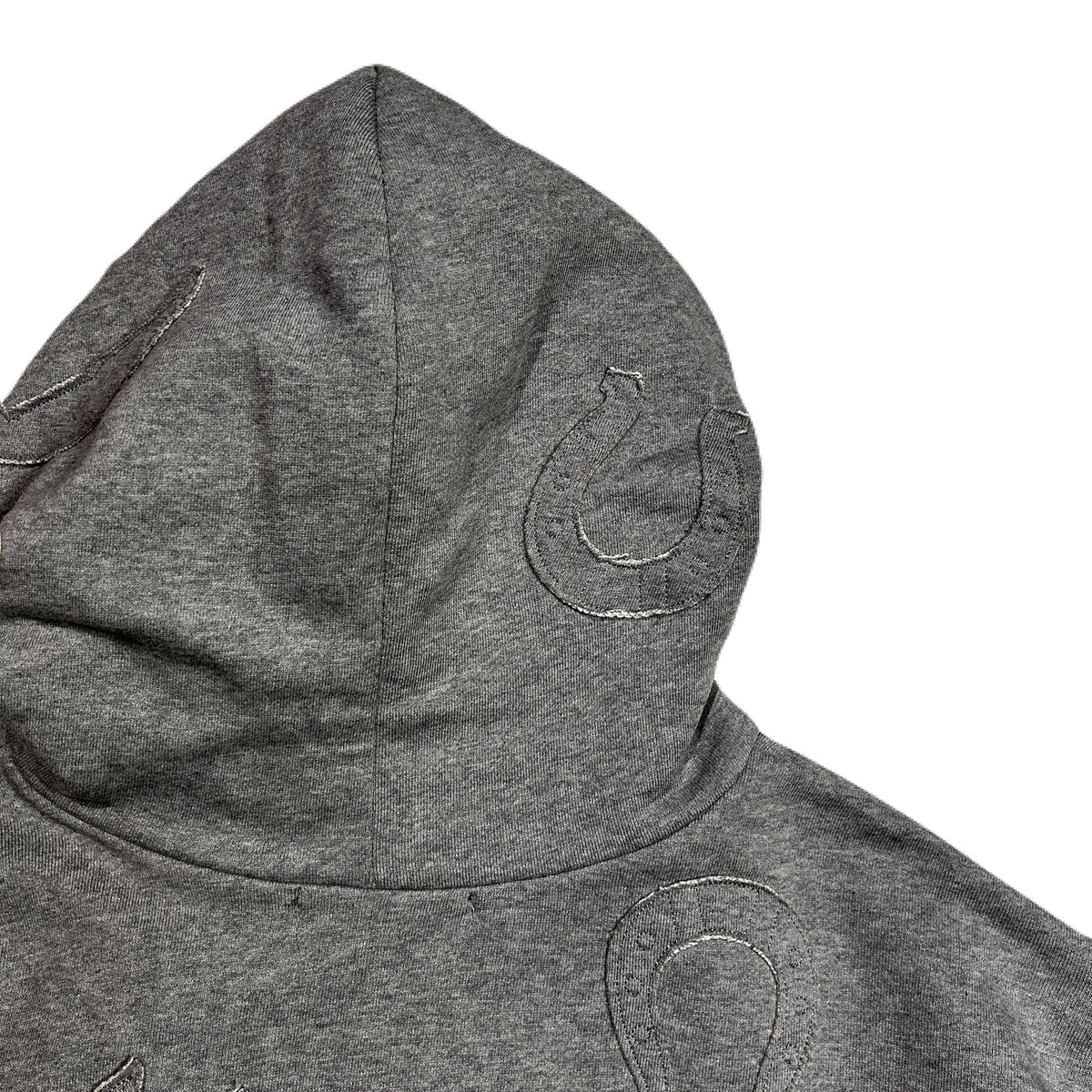 MIX EMBROIDERY PATCH HOODIE / GRAY