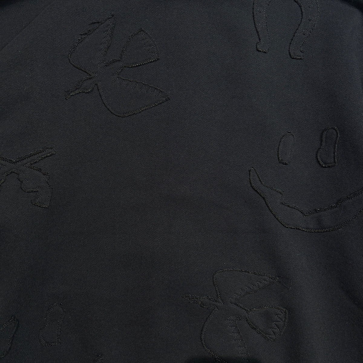 MIX EMBROIDERY PATCH HOODIE / BLACK