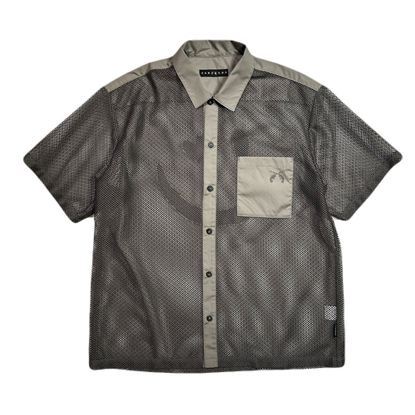 MESH SHIRT SMILE CRYSTAL / GRAY
