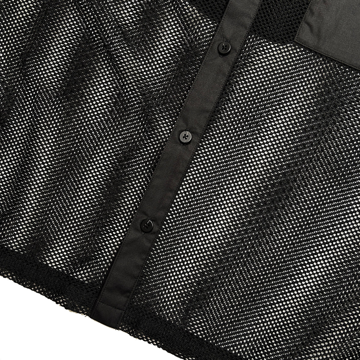MESH SHIRT SMILE CRYSTAL / BLACK