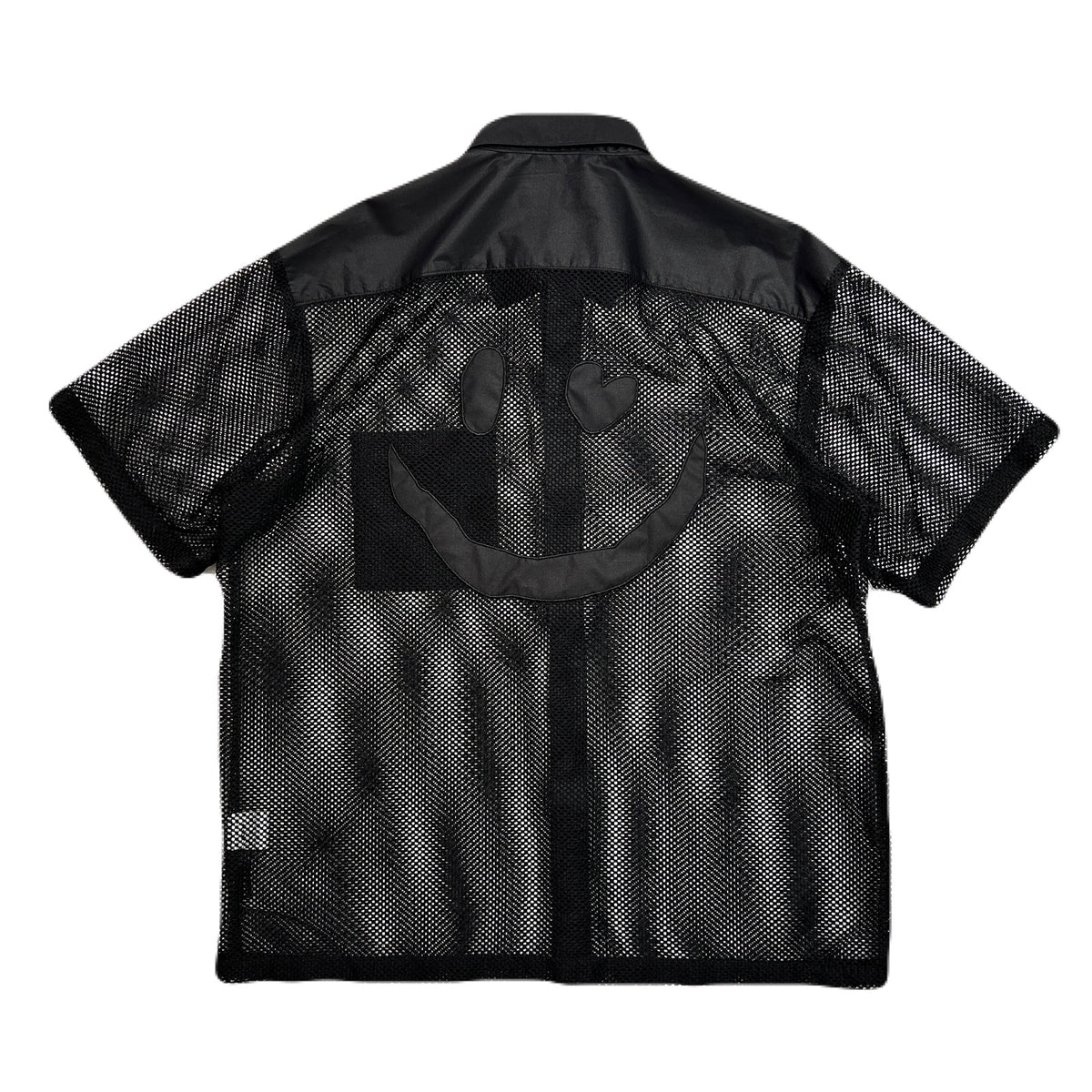 MESH SHIRT SMILE CRYSTAL / BLACK