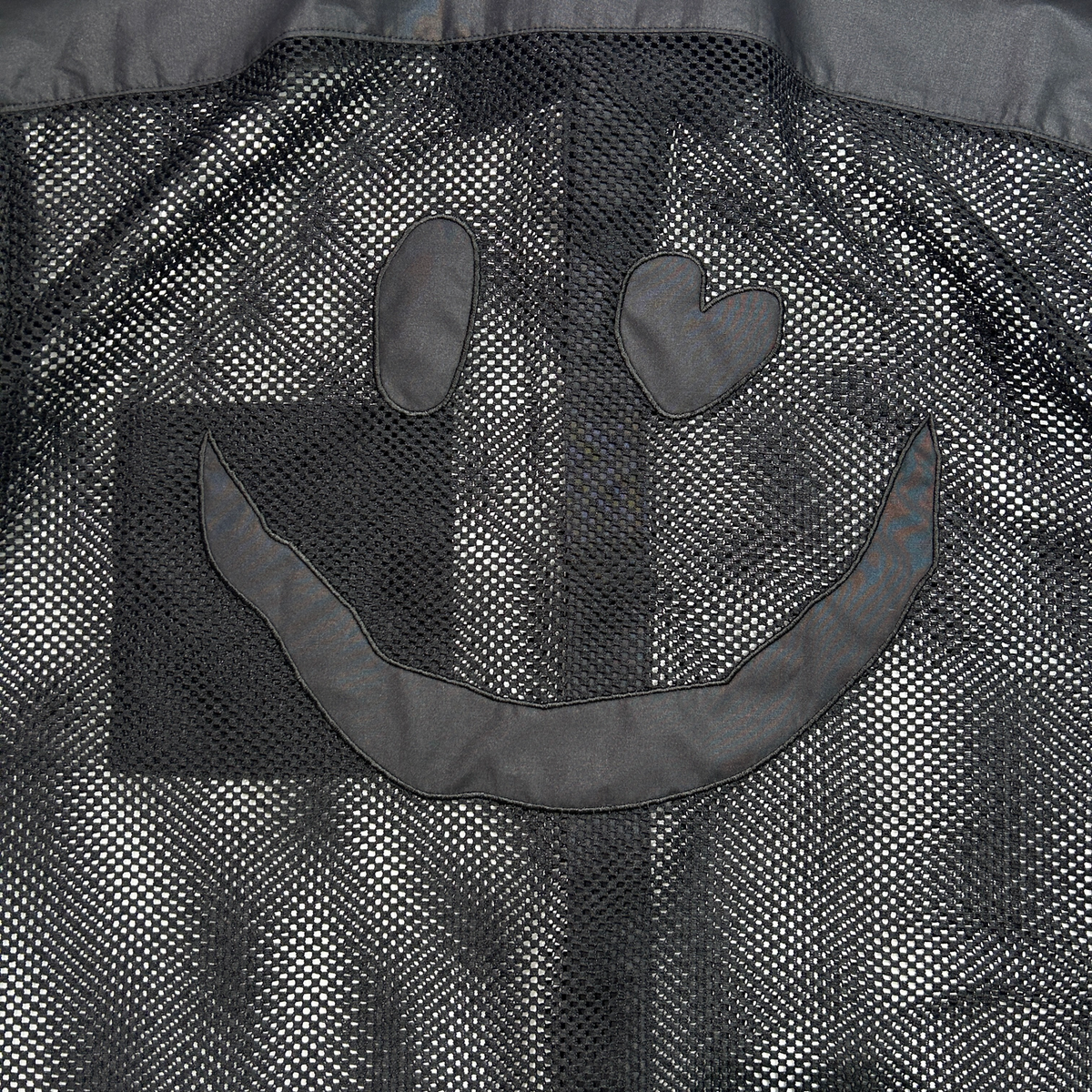 MESH SHIRT SMILE CRYSTAL / BLACK