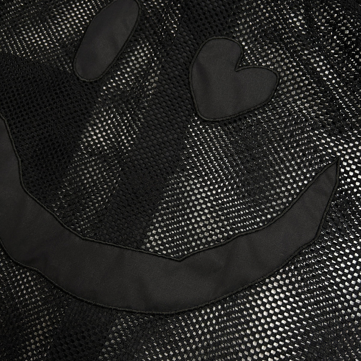 MESH SHIRT SMILE CRYSTAL / BLACK