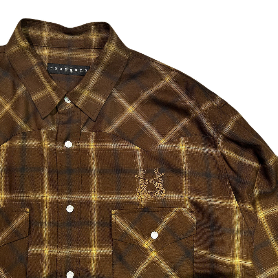 画像をギャラリービューアに読み込む, OMBRE CHECK SHIRT HORSESHOE  / BROWN