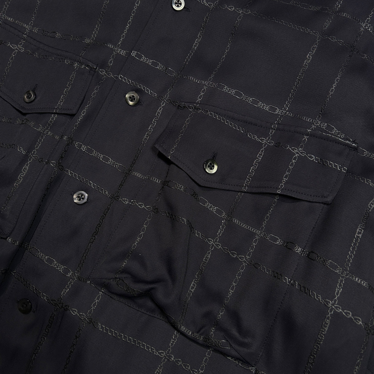 CHAIN CHECK SHIRT / BLACK