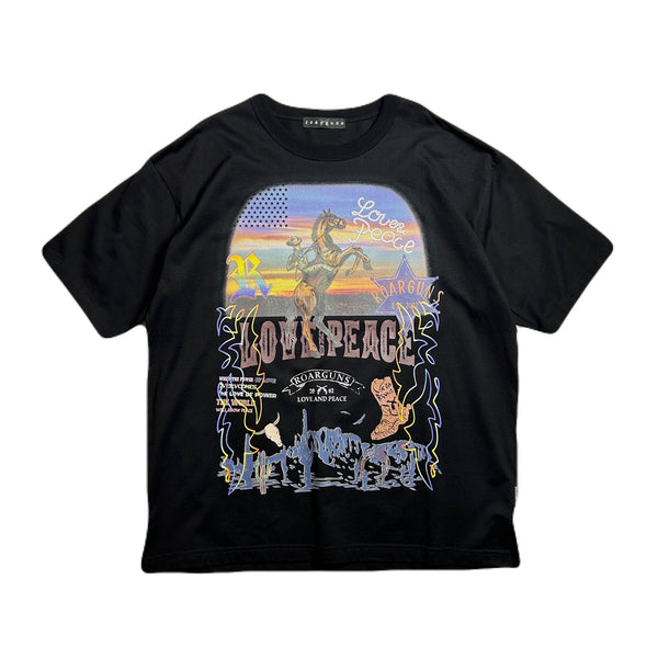 COWBOY PRINT T-SHIRT / BLACK