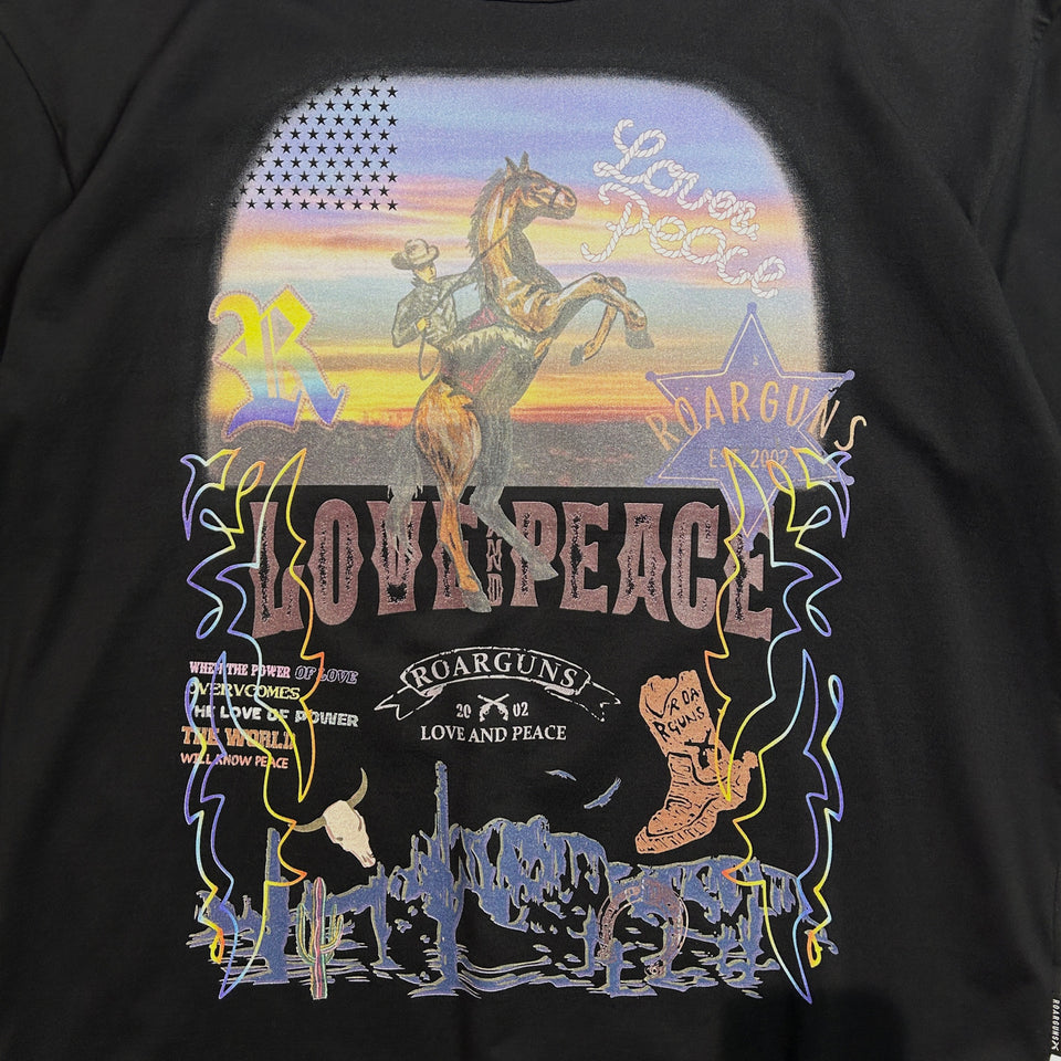 画像をギャラリービューアに読み込む, COWBOY PRINT T-SHIRT / BLACK
