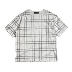 CHAIN CHECK PRINT T-SHIRT / WHITE*SILVER