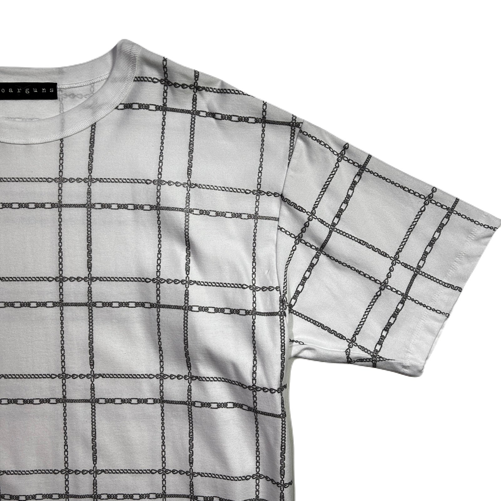 画像をギャラリービューアに読み込む, CHAIN CHECK PRINT T-SHIRT / WHITE*SILVER