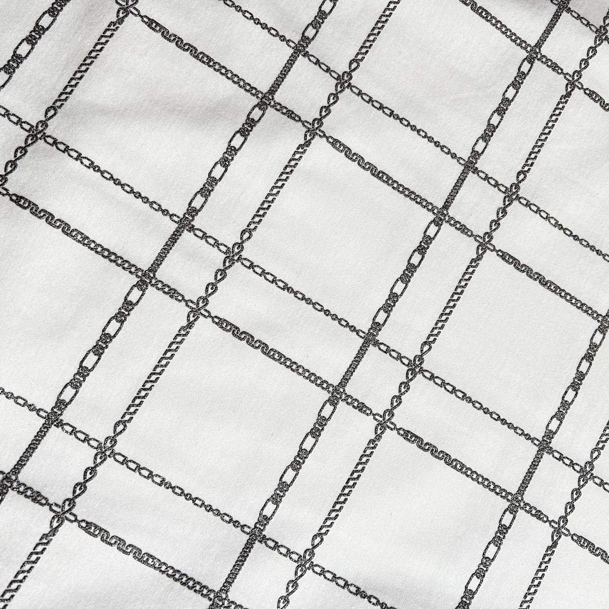 CHAIN CHECK PRINT T-SHIRT / WHITE*SILVER