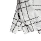 CHAIN CHECK PRINT T-SHIRT / WHITE*SILVER