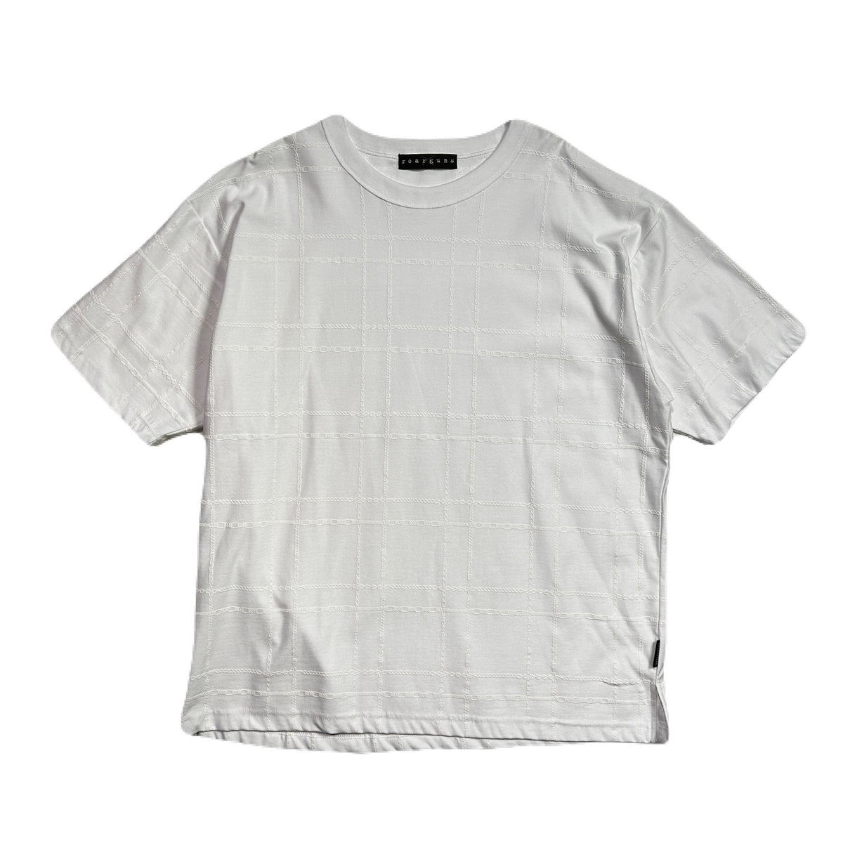 CHAIN CHECK PRINT T-SHIRT / WHITE*WHITE