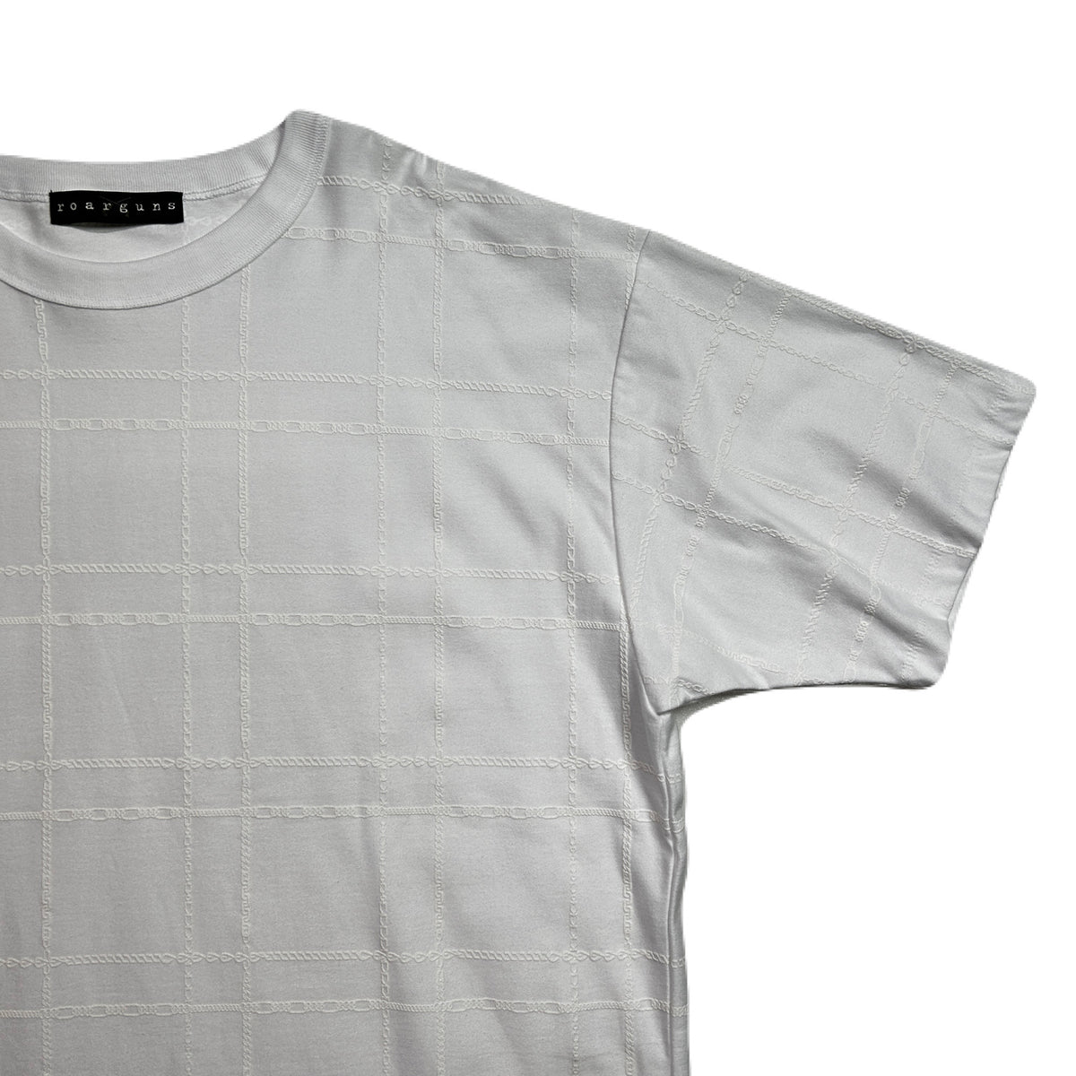 CHAIN CHECK PRINT T-SHIRT / WHITE*WHITE