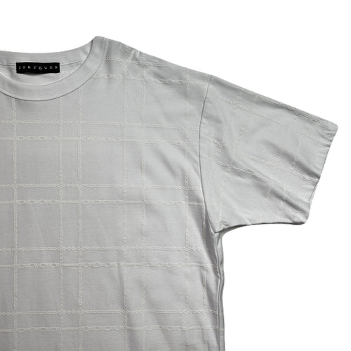 CHAIN CHECK PRINT T-SHIRT / WHITE*WHITE