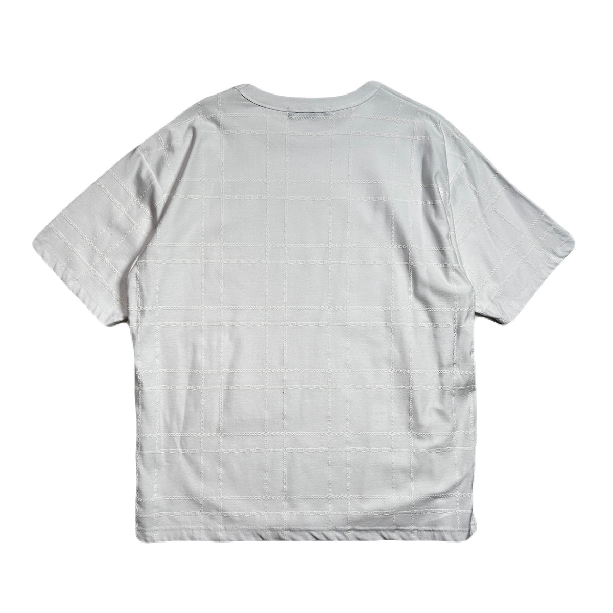 CHAIN CHECK PRINT T-SHIRT / WHITE*WHITE