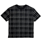 CHAIN CHECK PRINT T-SHIRT / BLACK*GUNMETAL