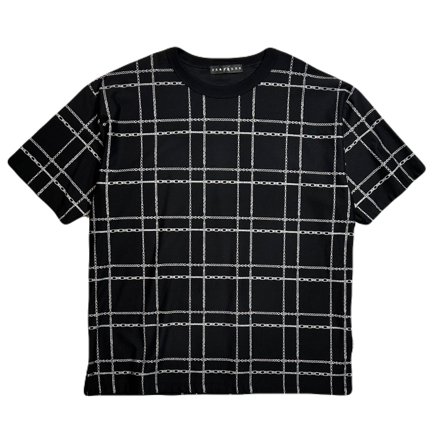 画像をギャラリービューアに読み込む, CHAIN CHECK PRINT T-SHIRT / BLACK*GUNMETAL