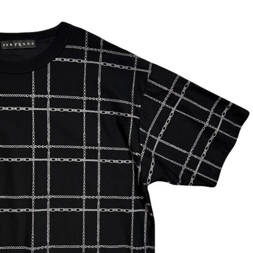 CHAIN CHECK PRINT T-SHIRT / BLACK*GUNMETAL