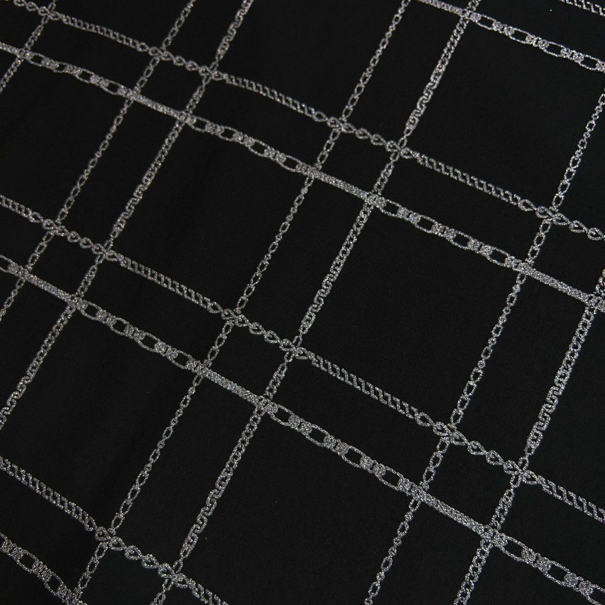 CHAIN CHECK PRINT T-SHIRT / BLACK*GUNMETAL