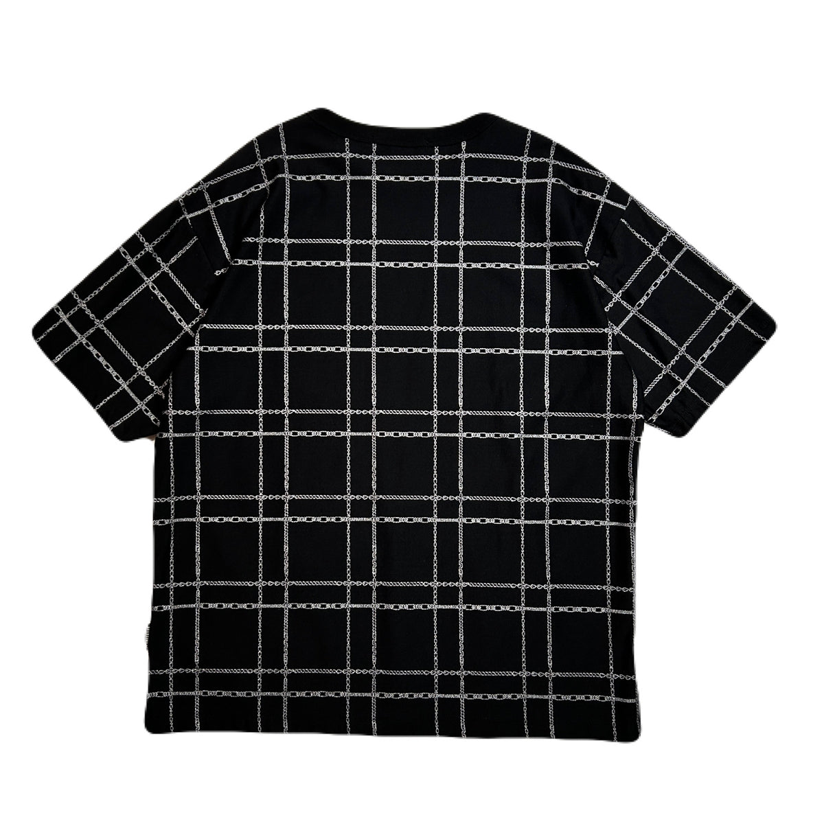 CHAIN CHECK PRINT T-SHIRT / BLACK*GUNMETAL