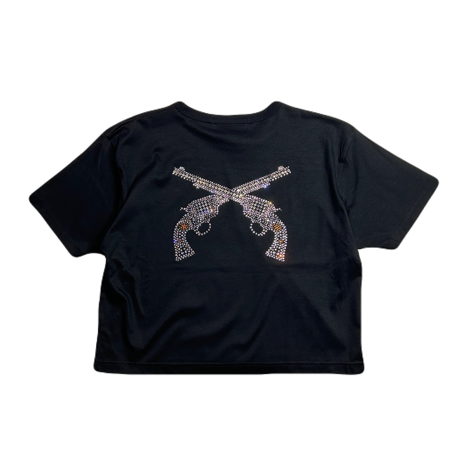 画像をギャラリービューアに読み込む, WOMENS CROSSGUN CRYSTAL T-SHIRT / BLACK
