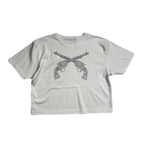 WOMENS CROSSGUN METAL T-SHIRT / WHITE